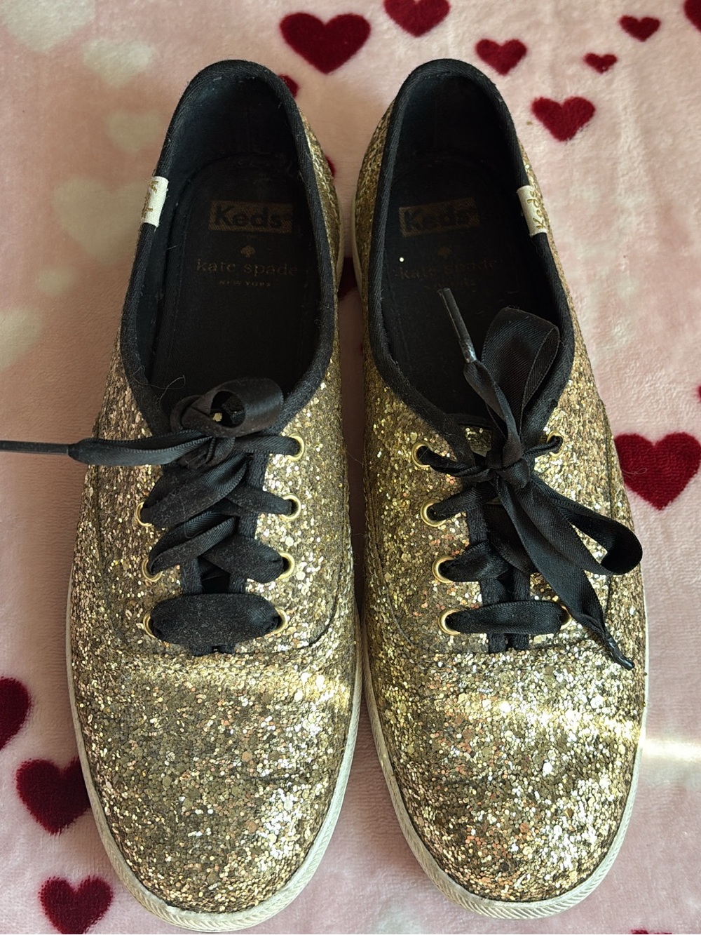 Kate Spade x Keds Gold Glitter Sneakers